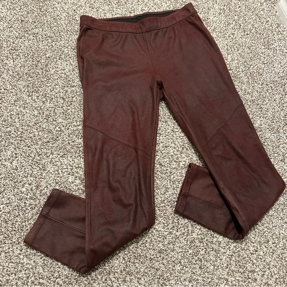 Free People Pull On Vegan Suede Like Legging Burgundy Skinny Pant, Size 29